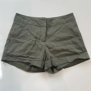 Army green high waisted shorts